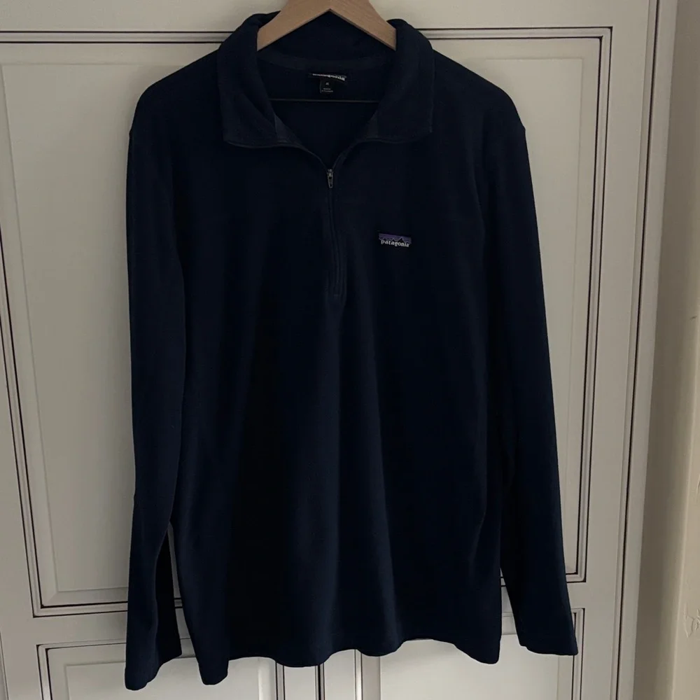 Patagonia Micro D Fleece 1/4 Zip Pullover 26176 Navy Blue Mens‎ Size XL